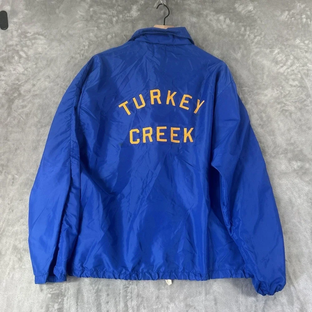Vintage Speedline Jacket Mens Large Blue Snap Coach Windbreaker Turkey Creek